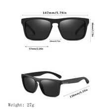 1副男士方形PC运动黑色时尚眼镜 - 黑色 - 查看 3