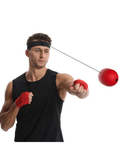 可调节头戴式拳击反应球，便携式出拳速度和敏捷性训练球，手眼协调反应训练器，适用于拳击、综合格斗、武术、家庭健身房健身锻炼，适合成人
