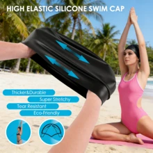 Mũ bơi silicon cỡ lớn, chống thấm nước và chống trơn trượt, phù hợp với tóc dày dài, tóc tết và tóc xoắn, kèm kẹp mũi và nút bịt tai. - Nhiều màu - Xem 5