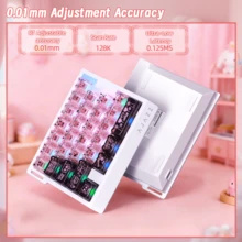 ATTACK SHARK A.JAZZ AK029 PRO 有线 29 键单手 RGB 游戏键盘，配备粉色透明键帽/卡通键帽，拥有 8000Hz 响应速度、RT 磁力机械轴（0.01mm 可调触发距离）、热插拔设计、铝合金底板以及专为游戏玩家设计的网页版驱动程序。 - 查看 4