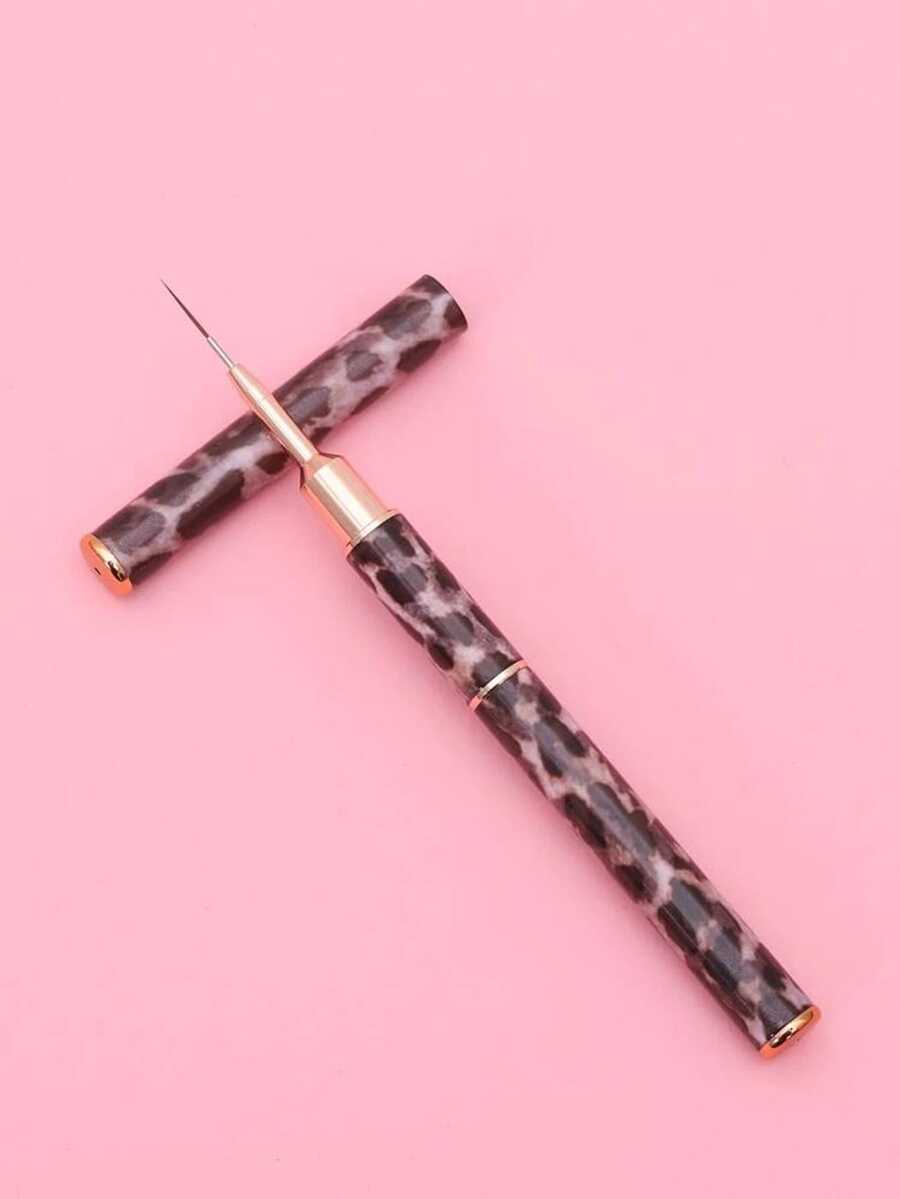 Bút vẽ móng tay hai đầu bằng kim loại họa tiết da báo, đa năng và tiện dụng. - Nhiều màu - Xem 1