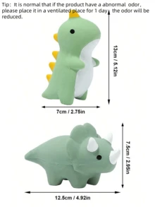 1pc Pet Toys Dinosaur Latex Chew Toys, Teeth Cleaning Squeaky Toys For Boredom Relief, Suitable For Teddy, Small Dogs - 彩色 - 查看 2