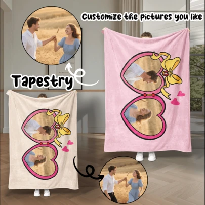1pc Customizable Personalized Tapestry, Upload Any Image For Customization, Suitable For Birthday, Wedding, Halloween, Christmas, Party, Home Decor, Bedroom Aesthetics, Wall Art, Graduation. Lightweight Custom Tapestry, Suitable For Wedding, Tea Room, Bedroom, Living Room Use. Customized Tapestry, Anniversary Flag, Graduation Custom Flag, Suitable For Home Decor, Wedding, Birthday Sofa, Bed, Car, Tea Room, Bedroom, Living Room, Father's Day, Mother's Day, Halloween, Christmas And Other Occasions