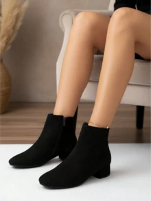 Casual Side Zipper Office - Black - View 3