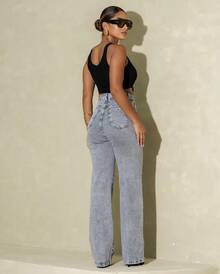 Wide Leg Jeans With Elastane - 灰色 - 查看 2