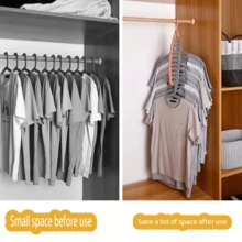1pc Rotatable 11-Hole Clothes Hanger Organizer, Multi-Functional Seamless Hanger, Magic Folding Clothes Rack, 360° Rotation, Foldable Plastic Seamless, Non-Slip Drying Rack, Suitable For Dorm And Home Wardrobe Storage, Drying Clothes, Dorm Organization, Bedroom Storage, Compact Design, Simple Storage, Durable Plastic, Sturdy Structure, Scarf Hooks, Accessory Storage, Home Storage, Apartment Resident - View 9