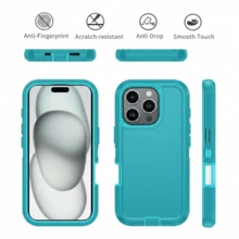 FOGEEK Solid Color Shock Proof, Drop Proof, Anti-Slip Multi-Layer Protective Phone Case (3 In 1), Compatible With IPhone Waterproof Anti-Fall Scratch Resistant,International Version, Not The Domestic Version - Light Blue Light Blue - View 4