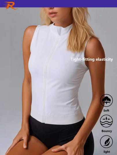 Women's Cycling Vest, Sweat-Wicking Outdoor Sports Fitness Sleeveless Slim Fit Tank Top