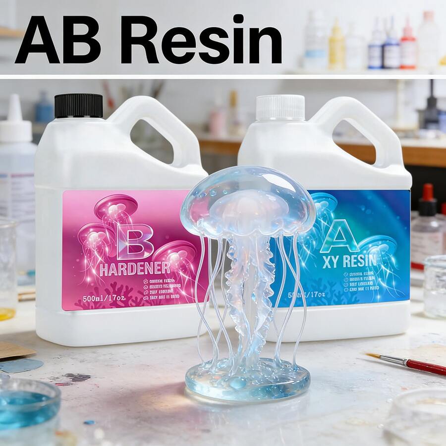 Kit de resina epoxi de 500ml/1000ml, resina epoxi transparente 1:1, autonivelante, sin amarilleo, sin burbujas, set de resina epoxi para mesa de río, apto para manualidades de joyería DIY, recubrimiento, madera, moldes de resina, etc. - Multicolor - Ver 1