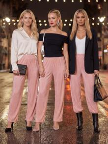 Women Pants - Coral Pink - View 7