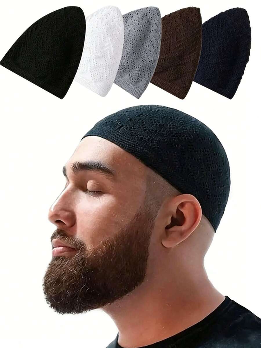 1 chiếc mũ cầu nguyện, mũ len ấm áp, mũ đội đầu Hồi giáo dành cho nam, mũ trùm đầu kiểu beanie, mũ len móc cao cấp kiểu Bắc Kinh cổ điển, mũ mùa xuân hè thu đông, mũ trùm đầu cổ điển dành cho nam và nữ. - Nhiều màu - Xem 1