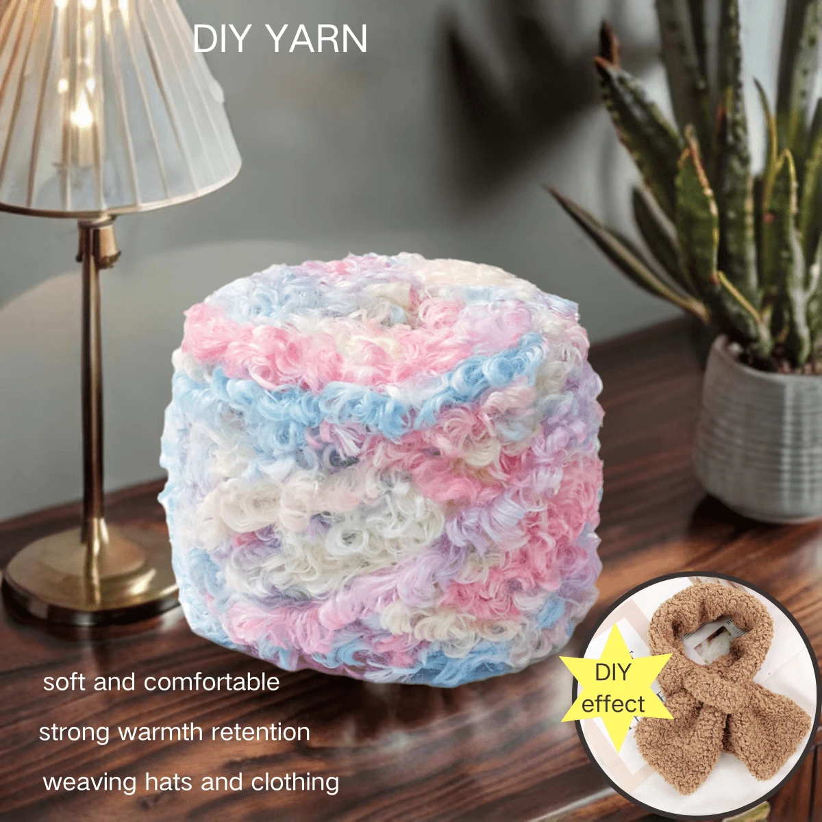 Cheonet Soft Coral Fleece Yarn - Teddy Bear Texture, Ideal For DIY Plush Crafts, Warm Scarves, Sweaters & Hats - Available In Multiple Colors