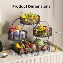Senmeo 1PC 3-Tier Black Heart-Shaped Fruit Basket Bowl, Countertop Storage & Display Rack For Fruits/Vegetables/Snacks, Picnic/Wedding/Party Holiday Gift - 心形 - 查看 11