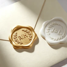 50pcs Flower Shaped Wax Seal Stickers, Customizable Logo Wax Seal Stickers, Handmade Wax Seal Stickers Suitable For Wedding Invitations, Self-Adhesive Envelope Wax Seal Stickers, Stickers For Laptop - Flower - View 8