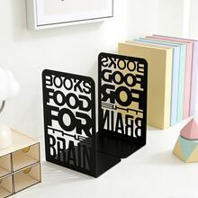 Motivational-Style Hollow Bookends For Reading Mottos, Minimalist Decorative Bookends For Bookshelves, Heavy-Duty Book Stoppers Suitable For Bookshelves, Literary Gifts For Book Lovers And Office Workers Office Desk Accessories Desk Accessories Office Supplies Office Accessories - One Size Fits All - View 11