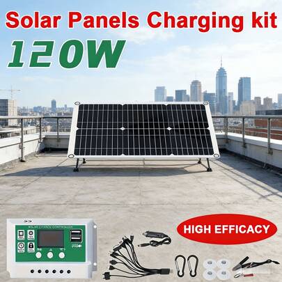 2pcs Solar Panel, Essential For Road Travel, USB Interface Solar Panel For Outdoor Travel And Camping, Suitable For Mobile Phone Battery And Tablet Charger Charging Case, Fan, Flashlight Foldable Solar Charge