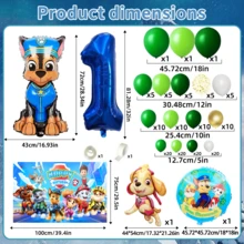 Green Paw Print Style Happy Puppy Foil Balloon Set, Including Dark Green, Green And Light Green, Birthday Party Decor, Happy Birthday Balloon Bouquet, Suitable For Adult Birthday Party Wall Decor Balloon Set - View 2