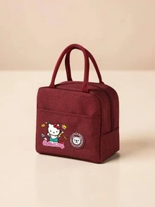 SANRIO 1个Hello Kitty印花保温午餐包，带提手，防漏可水洗，图案鲜艳可爱，适合上学、办公或野餐，涤纶内衬，拉链封口，趣味十足的设计 - 彩色 - 查看 13
