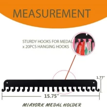 1个/2个装运动奖牌展示架挂钩，无需钻孔马拉松金牌架 - 彩色 - 查看 5