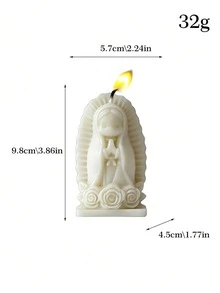 手工制作的瓜达卢佩圣母香氛蜡烛，可爱的祈祷女孩摆件，心形/玫瑰底座，多种颜色和香味，家居装饰，节日派对礼物 - 均碼 - 查看 18