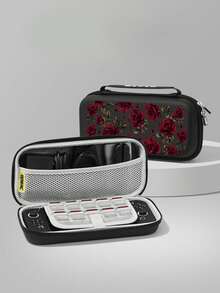 1pc Red Rose Pattern Protective Case, Compatible With Switch2 (2025), Switch NS, Switch OLED, Switch Lite, Accessories Compatible With Switch/Switch 2 Gaming Console, Full Set Including Storage Pouch, Card Slot Base, Best Gift Compatible With Switch Players - Multicolor - View 3