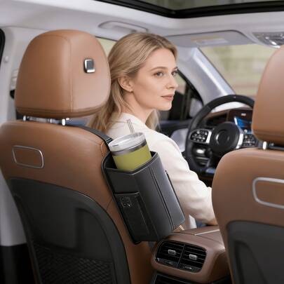 1pcCar Tissue Box, Side Seat Tissue Bag, Interior Hanging Bag, Multifunctional Tissue Dispenser Storage Bag, Suitable For Organizing Tissues, Water Bottles, Mobile Phones, Tickets, And Bank Cards, Keeping The Car Tidy, Universal Model - Holiday Gift For Wife And Mother [Style And Color Sent At Random]