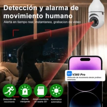 2NLF 1080P WiFi Bulb Surveillance Camera, 1080p HD WiFi Camera, Color Night Vision, 360° Rotation, Automatic People Tracking, Two-Way Communication, Smart Home - White - View 6