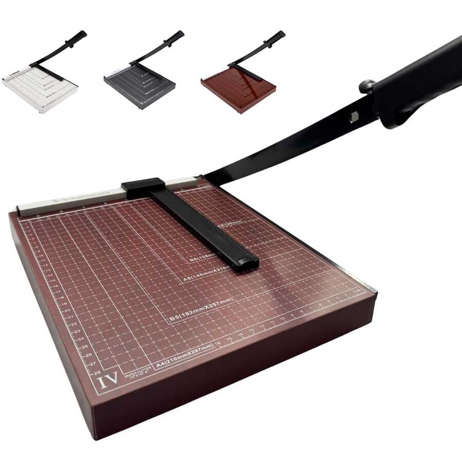 Wooden Guillotine Letter Cutter Sharp Paper Photo Card Vmingo Back To School - Brown - View 1