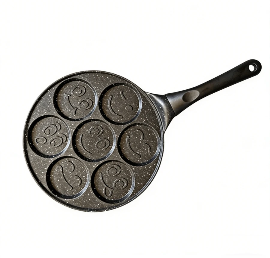 Non-Stick Frying Pan (26cm) - Suitable For Mini Pancakes | Mini Uttapam | Mini Crepes | Fried Eggs | 7 Molds - View 1