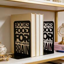Motivational-Style Hollow Bookends For Reading Mottos, Minimalist Decorative Bookends For Bookshelves, Heavy-Duty Book Stoppers Suitable For Bookshelves, Literary Gifts For Book Lovers And Office Workers Office Desk Accessories Desk Accessories Office Supplies Office Accessories - One Size Fits All - View 6
