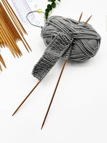 Carbonized Bamboo Double Pointed Knitting Needles Set, 25cm/35cm With Gauge Ruler, Smooth Knitting Tools For Women's Handmade DIY, Home Textiles And Clothing Knitting - Knitting Set - View 5
