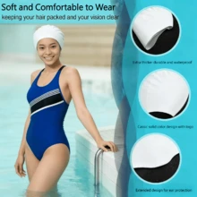 Mũ bơi silicon cỡ lớn, chống thấm nước và chống trơn trượt, phù hợp với tóc dày dài, tóc tết và tóc xoắn, kèm kẹp mũi và nút bịt tai. - Nhiều màu - Xem 2