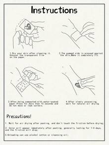 1pc Minimalist Delicate Line Design Waterproof Sweatproof Temporary Tattoo Sticker - Black - View 6