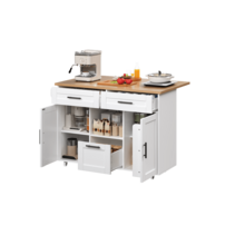 Mobile Storage Islands - White + Engineered Wood + Contemporary + Modern-1 - View 7