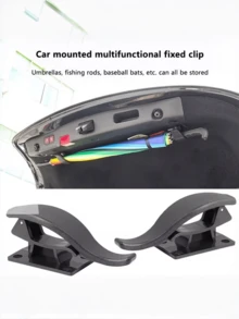 2 piezas Ganchos multifunción para coche, Clip de almacenamiento de paraguas, Colgador para respaldo de asiento, Soporte versátil para paraguas en el maletero, Clips de fijación montados en el coche - Gancho multifuncional para coche - Ver 6