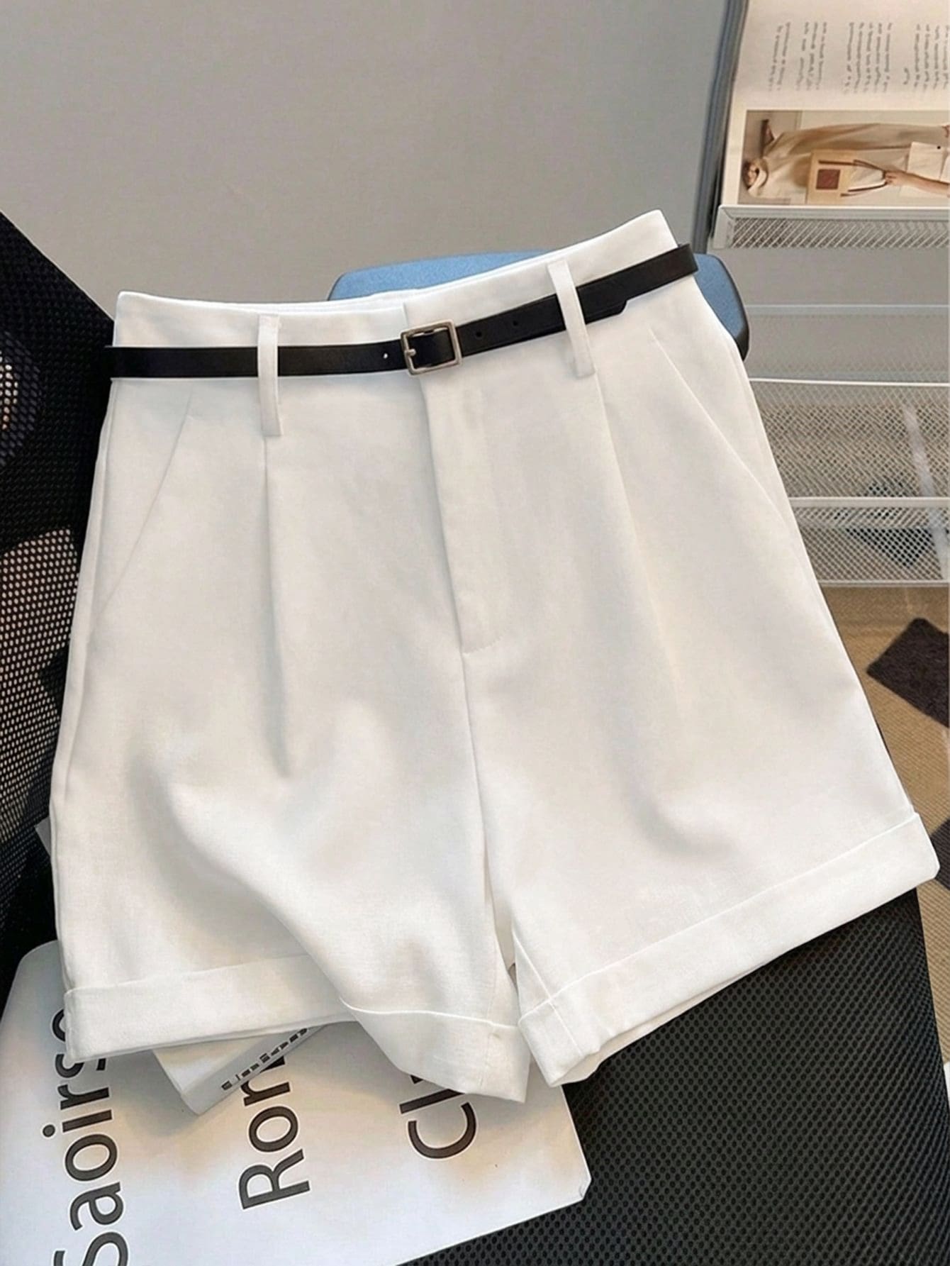 Plus Size Shorts White Summer - White - View 1