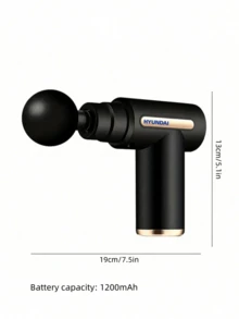 HYUNDAI 按摩枪，冲击式按摩枪，深层组织电动肌肉按摩器，配有4个可替换按摩头，便携式手持，男女皆宜 - 黑色 - 查看 7