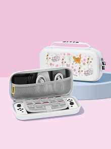 Estuche protector con diseño de gato de dibujos animados y estampado floral ditsy, compatible con New Switch 2 (2025)/Switch NS/Switch OLED/Lite, accesorios para consola de juegos Switch, juego completo que incluye estuche de transporte, base con ranura para tarjetas, caja de almacenamiento de tarjetas de juego, mejor regalo para jugadores de Switch - Multicolor - Ver 15