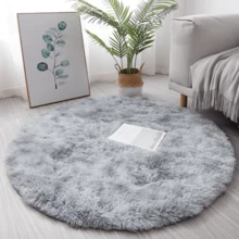 1 st rund ombre ljusgrå plyschmatta, halkfri matta för soffa sovrum sängkant, mjuk stor modern raggig matta för vardagsrum, inomhusinredning - flerfärgad - Visa 24