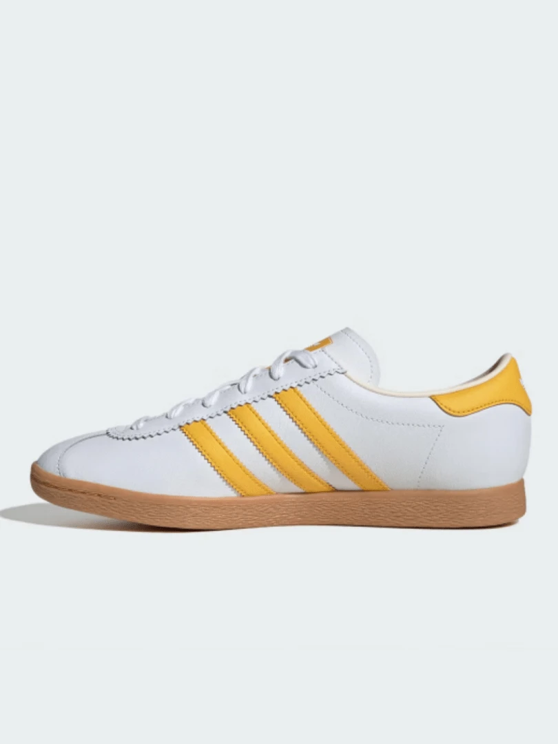 Giày thể thao Adidas Trefoil mới, bền bỉ và chống mài mòn, nhẹ, unisex, kiểu dáng thường ngày, màu đen trắng, đế bằng thấp cổ, JR9567 - trắng vàng - Xem 1