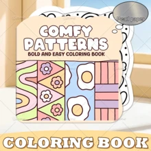 24 Pages Comfort Pattern Coloring Book For Adult Cute Cozy Daily Activities Irregular Patterns | Colouring Book For Stress Relief, Birthday Day Gift, Back To School Supplies - Comfortable Pattern - View 3