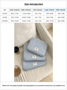 笔记本电脑包，可爱星星印花图案，10/11英寸平板电脑保护套，13/14英寸，15/15.6英寸笔记本电脑保护套 - 查看 3