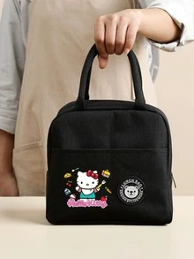 SANRIO 1个Hello Kitty印花保温午餐包，带提手，防漏可水洗，图案鲜艳可爱，适合上学、办公或野餐，涤纶内衬，拉链封口，趣味十足的设计 - 彩色 - 查看 4