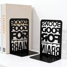 Motivational-Style Hollow Bookends For Reading Mottos, Minimalist Decorative Bookends For Bookshelves, Heavy-Duty Book Stoppers Suitable For Bookshelves, Literary Gifts For Book Lovers And Office Workers Office Desk Accessories Desk Accessories Office Supplies Office Accessories - One Size Fits All - View 9