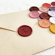 50 Stück/100 Stück personalisierte Wachssiegel-Aufkleber, handgefertigte Wachssiegel-Aufkleber, selbstklebende Wachssiegel-Aufkleber, Hochzeitsbrief-Wachssiegel, Geschenkideen, Jahrestag - Verschiedenfarbig - Übersicht 12