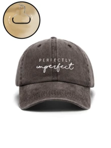 1pc Unisex Printed "PERFECTLY IMPERFECT" Washed Baseball Cap, Lightweight Breathable Adjustable Sun Hat Suitable For Outdoor Spring/Autumn Travel, Hiking, Cycling,Summer,Beach,Holiday,Festival - Print - View 11