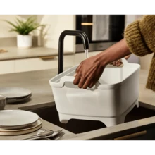 Wash And Drain Kitchen Washing Up Bowl For Sink With Handles And Draining Plug, 9 Litres, Grey - Xám - Xem 5