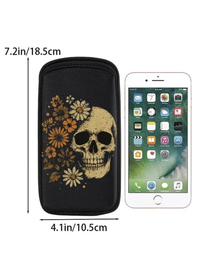 Etui ochronne na telefon z wkładką prostą, czarna torba do przechowywania telefonu na zewnątrz, woreczek na telefon z wkładką prostą, wykonany z neoprenu zapewniającego ochronę przed wstrząsami i kurzem, ciepła, elastyczna wyściółka wewnętrzna, przenośna torba męska i damska.