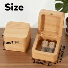 Customized Family Pet Hair Memorial Box, Custom Photo And Text, Wooden Memorial Box, Designed For Remembering Beloved Dogs And Cats, Includes 2 Memo Bottles For Storing Pet Teeth, Hair, Ashes, Whiskers, Glass Jar Set, Pet Memorial Keepsake, Pet Memorial Gift, Exclusive Gift For - Multicolor - View 2