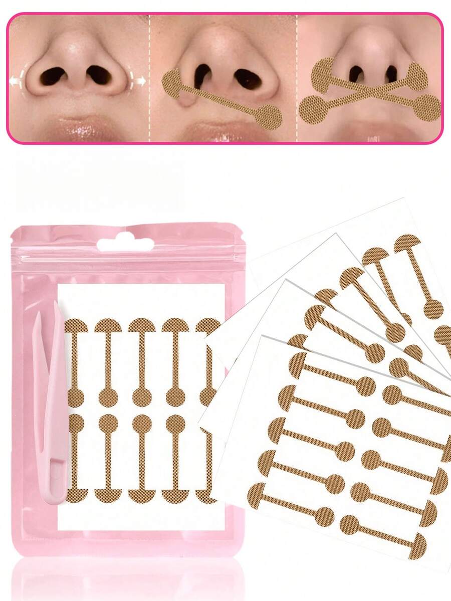 Self-Adhesive Nose Wing Corrector Strips, Suitable For Wide Nostrils, Skin-Friendly Nose Lifting Stickers, Travel Essential, Affordable Small Item, Travel Necessity - Multicolor - View 1